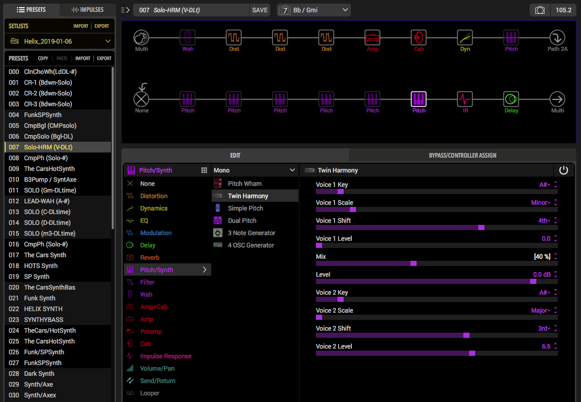 Twin Harmony Bb / Gmi